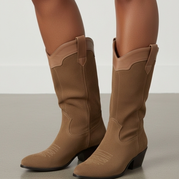 Reba Shoes - Reba Tan Heeled Cowboy Boots